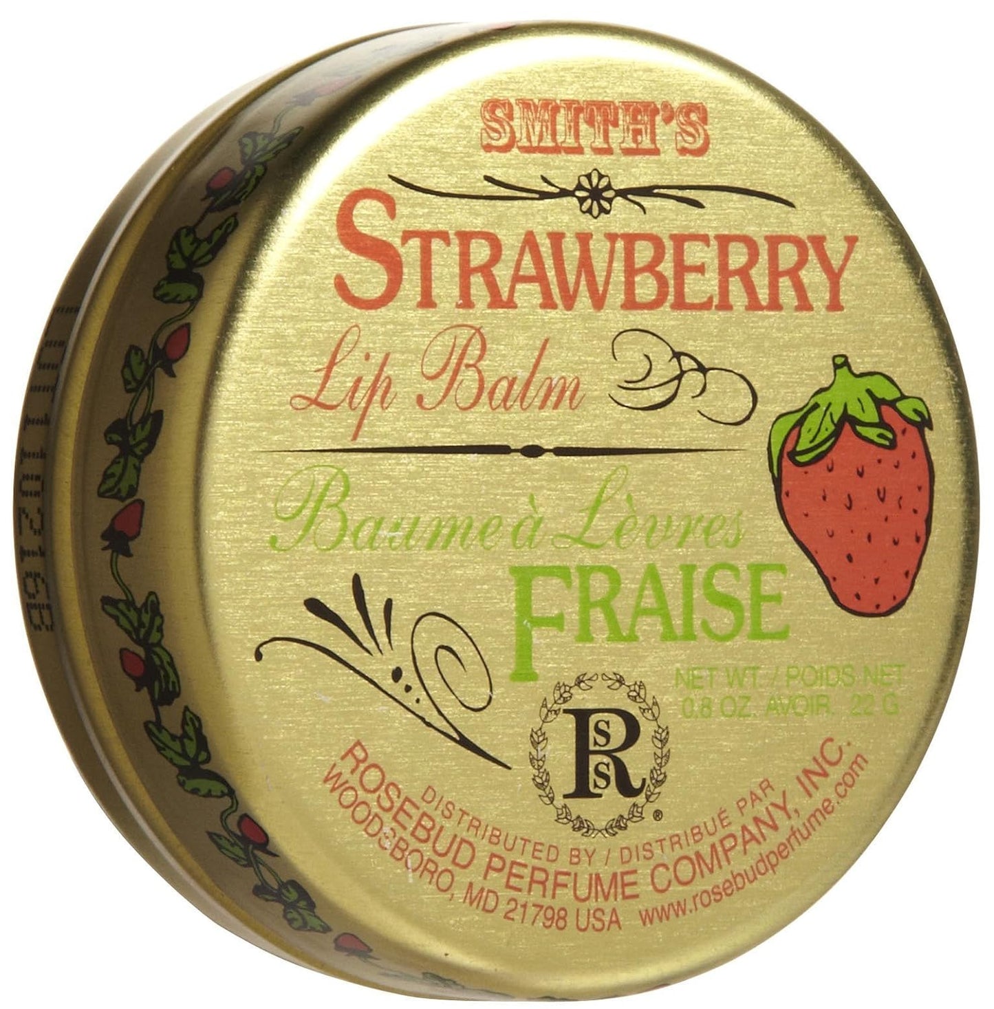 SMITH'S STRAWBERRY ROSE LIP BALM TIN