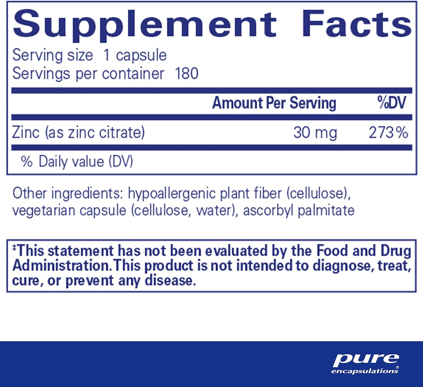 Zinc (citrate) Dietary Supplement