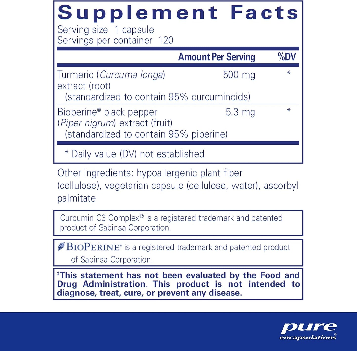 Curcumin 500 with Bioperine Dietary Supplement