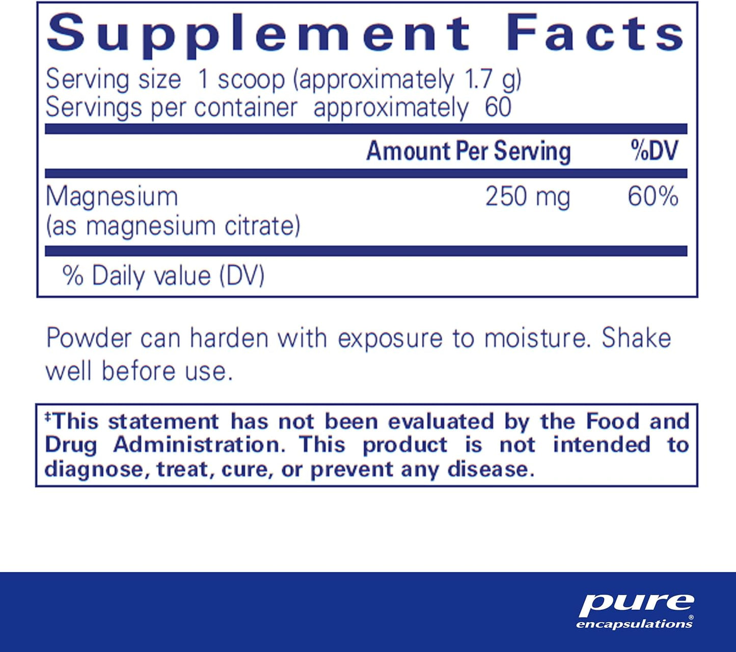 Magnesium (powder) Dietary Supplement