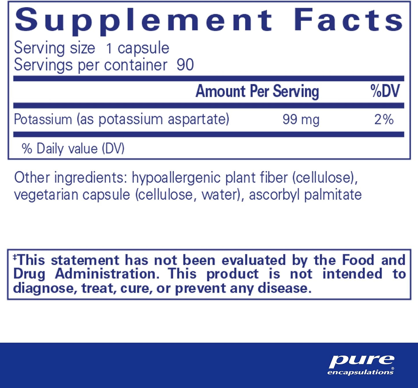 Potassium (aspartate) Dietary Supplement